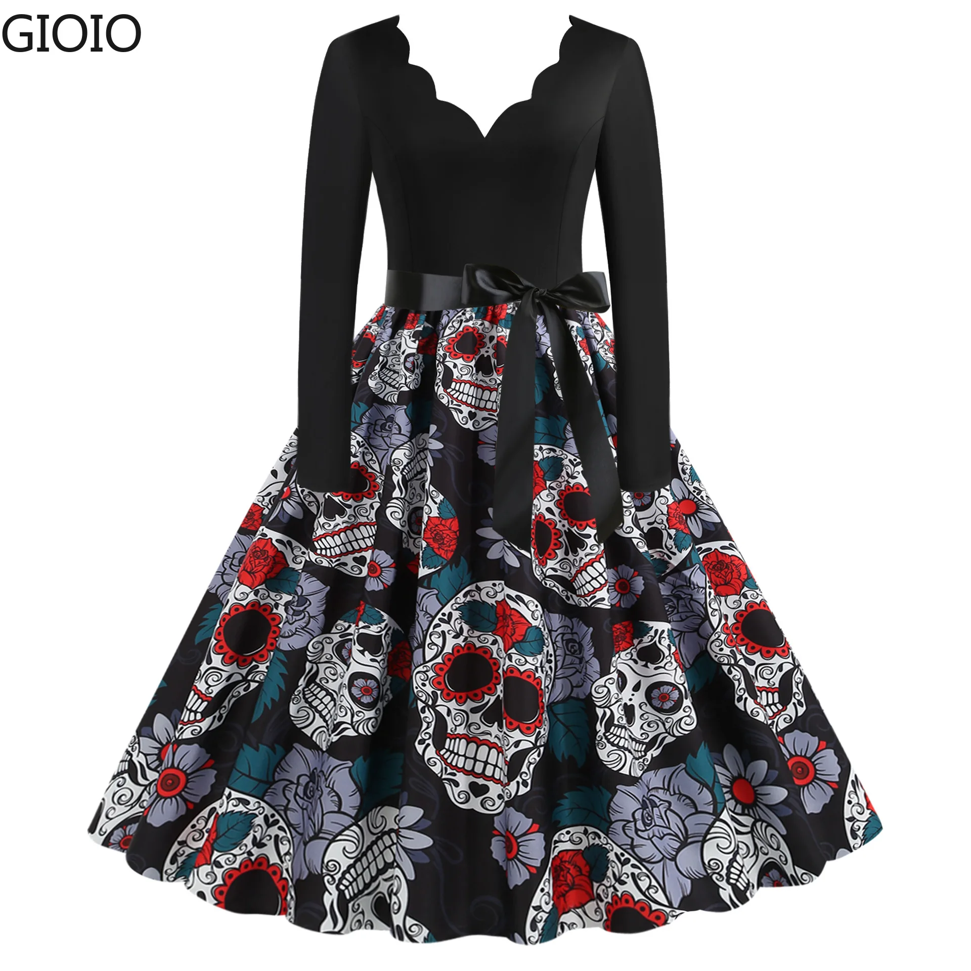 Vintage Fashion Dress - Сексуальные костюмы на Хэллоуин с V-образным