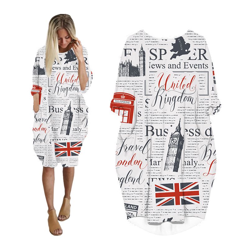 Vintage Fashion Newspaper - CLOOCL Газетное платье с 3D принтом,