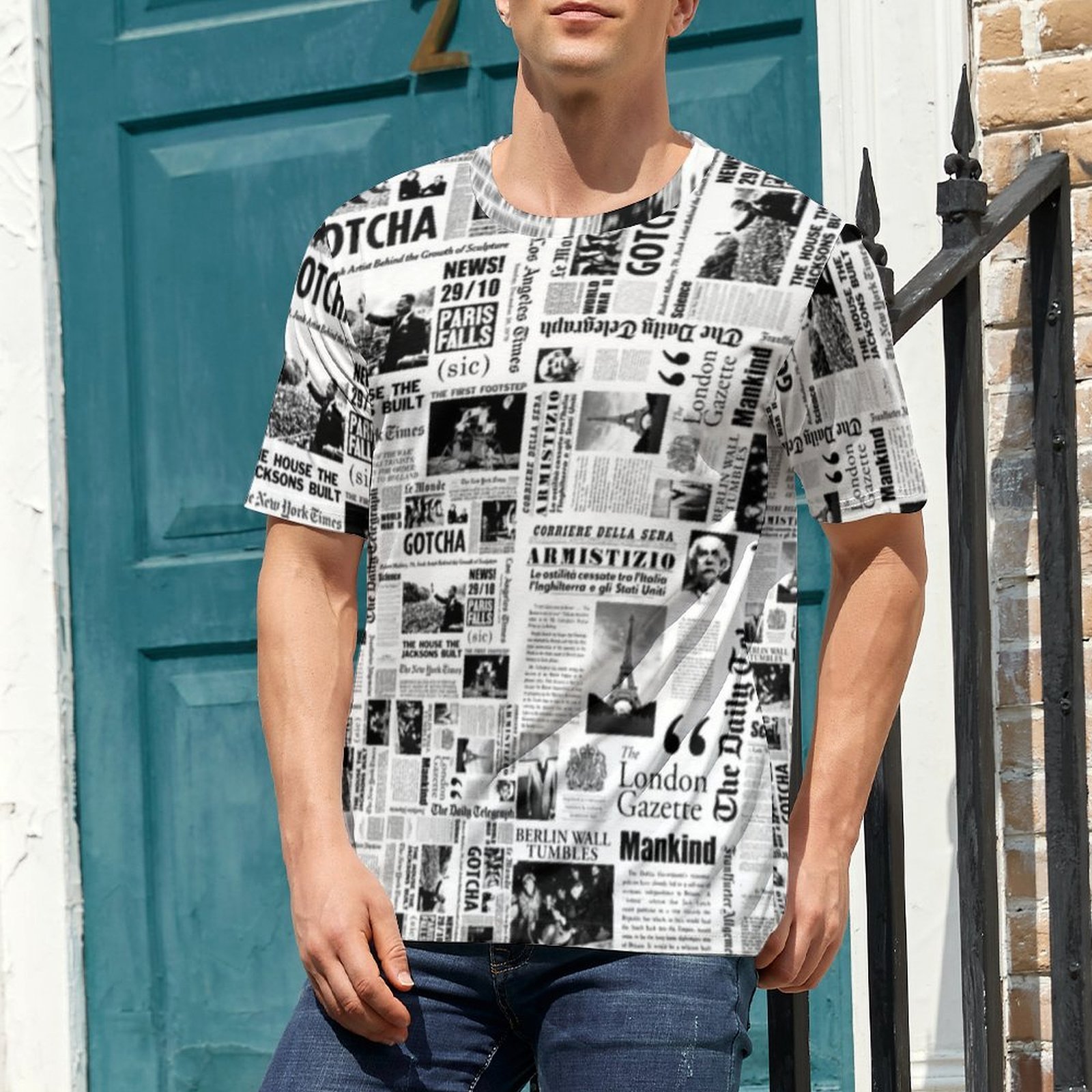 Мужская винтажная футболка с п – обзор и цена Vintage Fashion Newspaper