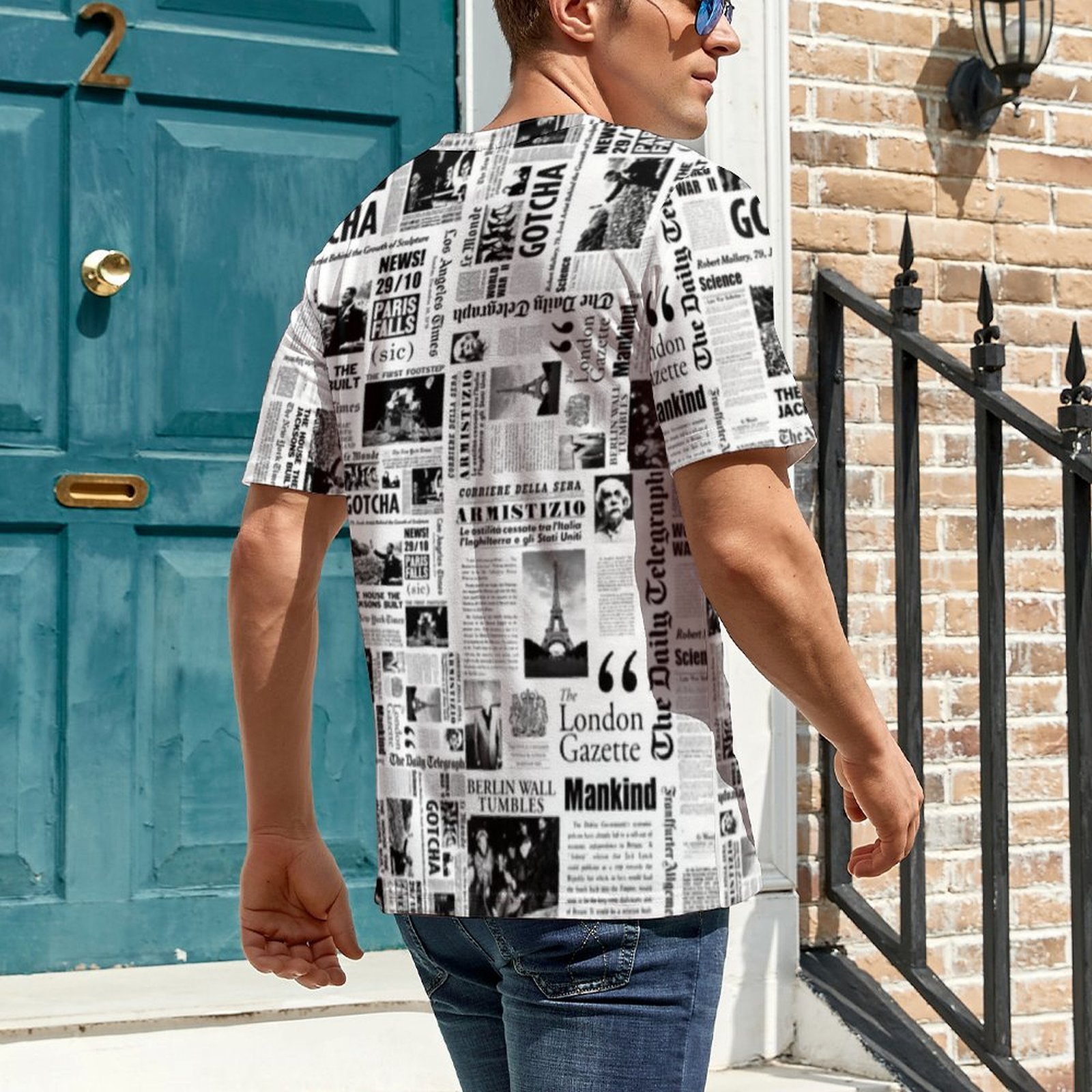 Мужская винтажная футболка с п – обзор и цена Vintage Fashion Newspaper