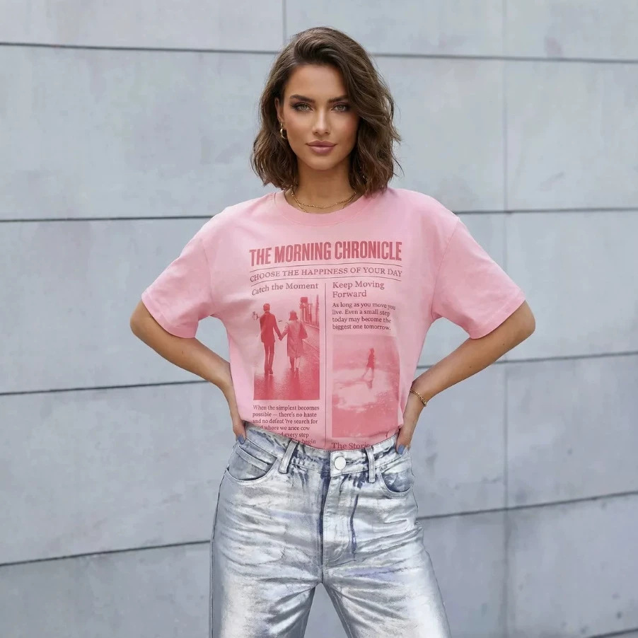 Винтажная футболка оверсайз в  – обзор и цена Vintage Fashion Newspaper