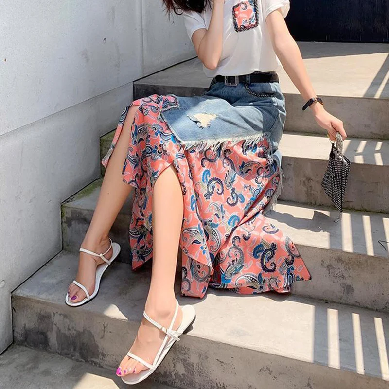 Летние длинные юбки с высокой  – обзор и цена Denim Skirt Midi Vintage