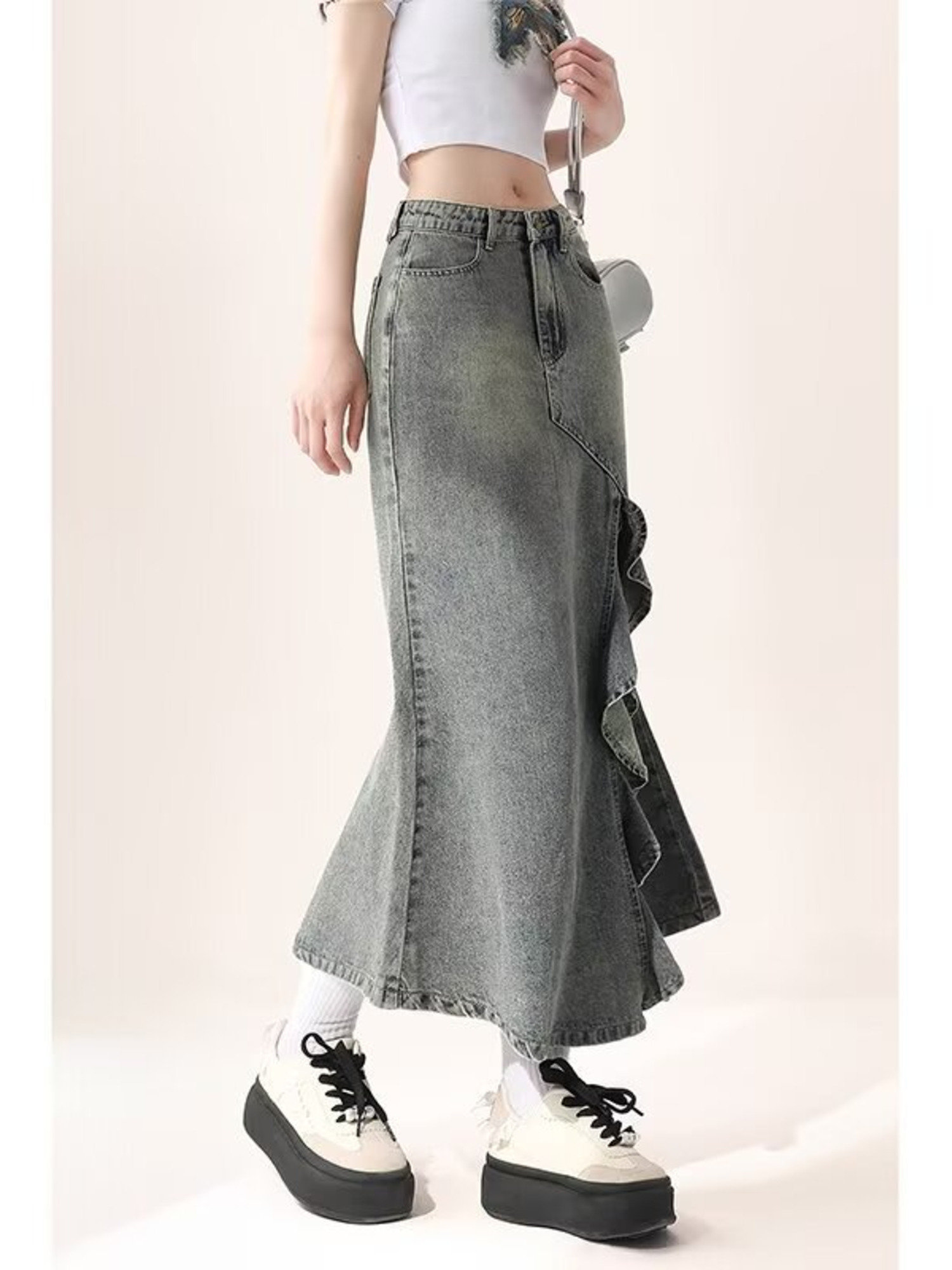 Женская винтажная джинсовая юб – обзор и цена Denim Skirt Midi Vintage