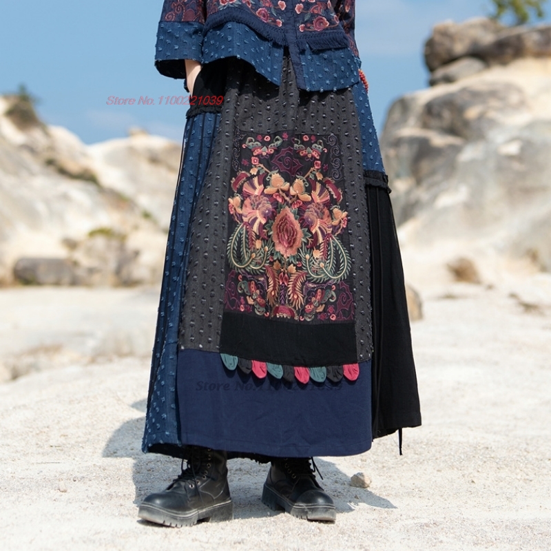 2026 традиционная этническая д – обзор и цена Denim Skirt Midi Vintage