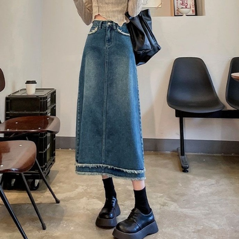 Юбки женские миди, модные, с в – обзор и цена Denim Skirt Midi Vintage