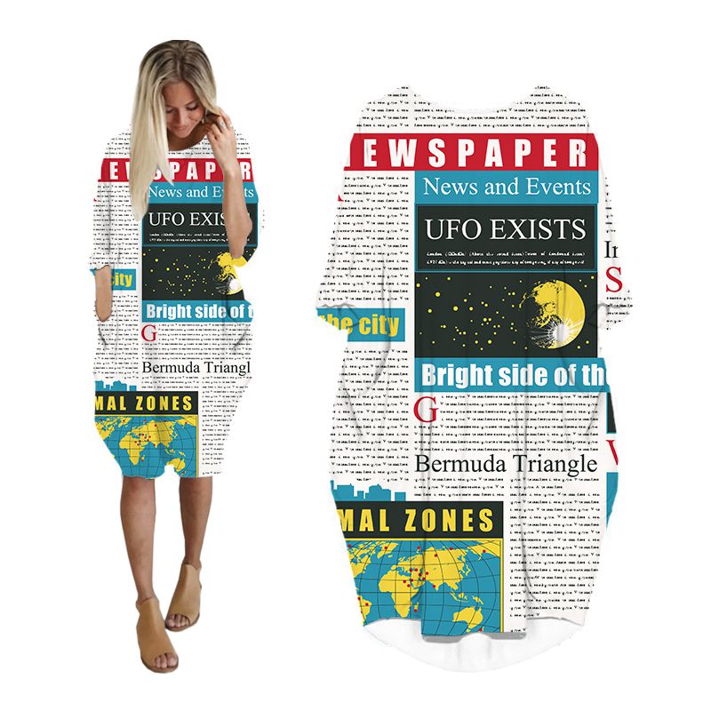 CLOOCL Газетное платье с 3D пр – обзор и цена Vintage Fashion Newspaper