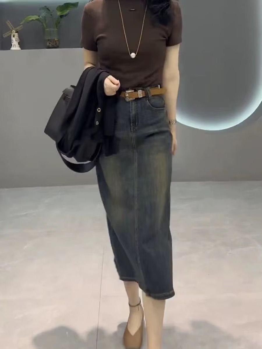 Джинсовая юбка миди А-силуэта  – обзор и цена Denim Skirt Midi Vintage