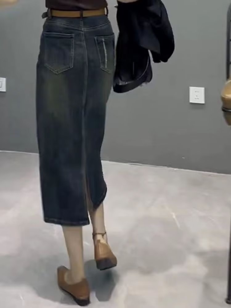 Джинсовая юбка миди А-силуэта  – обзор и цена Denim Skirt Midi Vintage