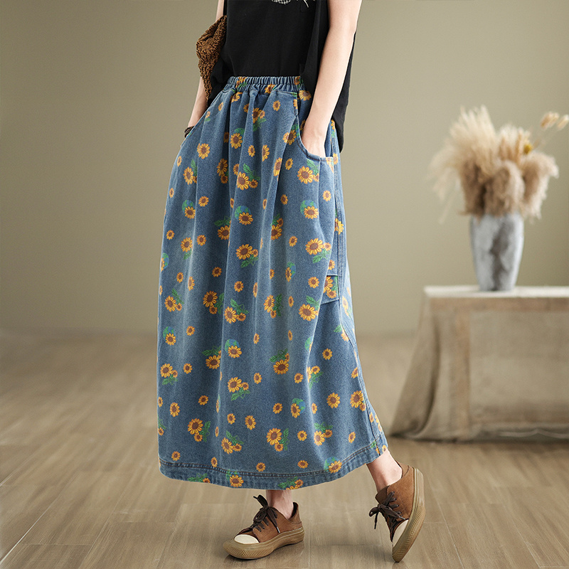 Женская винтажная джинсовая юб – обзор и цена Denim Skirt Midi Vintage