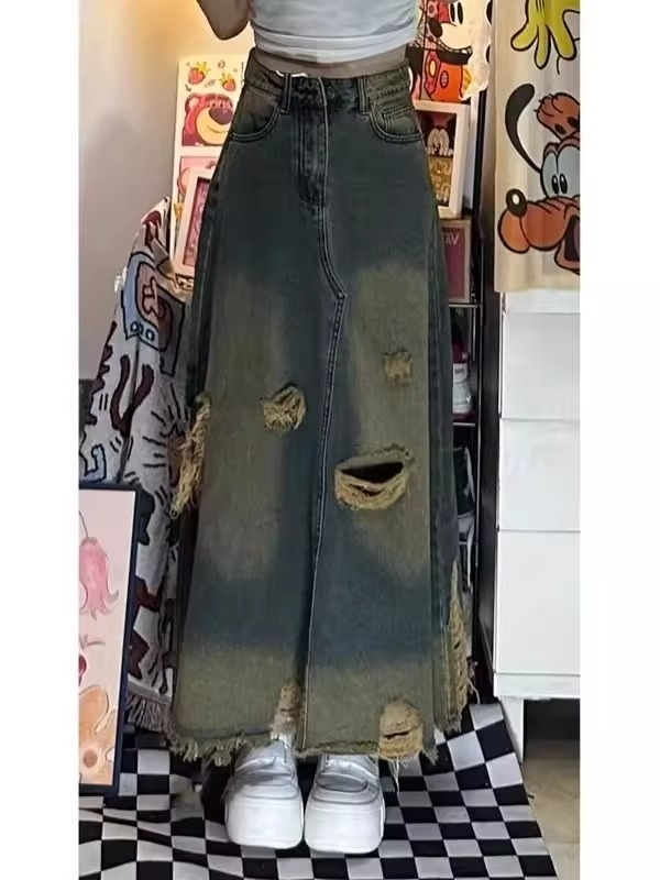 Джинсовая юбка миди А-силуэта  – обзор и цена Denim Skirt Midi Vintage