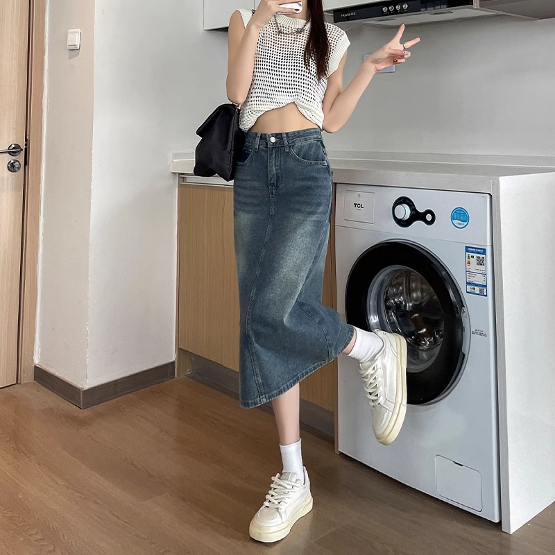 Новая джинсовая юбка миди с вы – обзор и цена Denim Skirt Midi Vintage